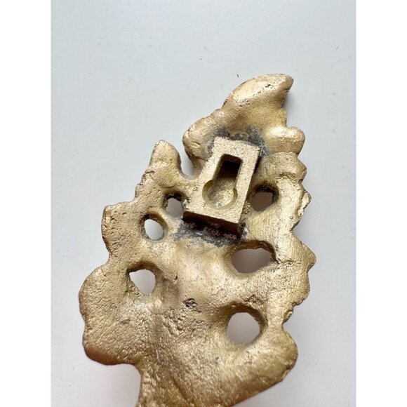 Vintage Solid Brass Oak Leaf Wall Hook Coat Hook - Picture 5 of 7